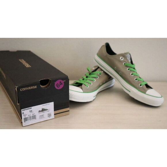 Converse 142389C Men's 8 Women's 10 Gray/Green Low Top Chuck Taylor Sneakers - Picture 1 of 9